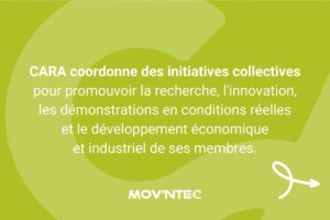 CARA coordonne des initiatives collectives
pour promouvoir la recherche, l'innovation,
les démonstrations en conditions réelles
et le développement économique
et industriel de ses membres.